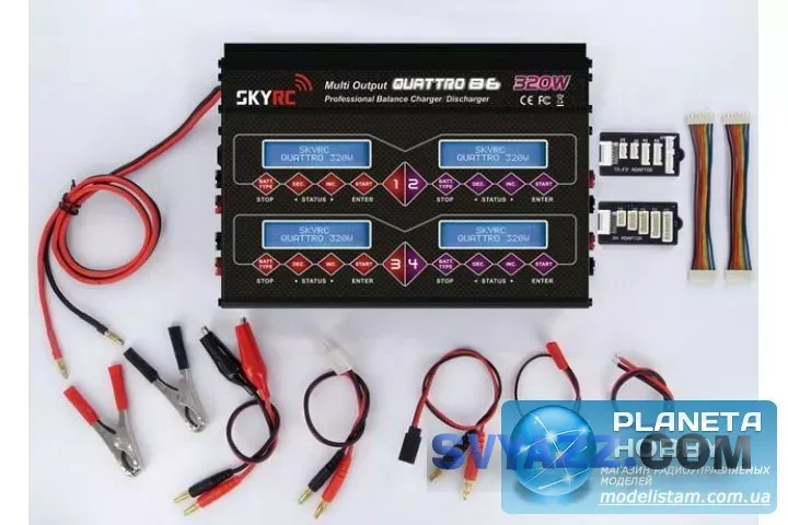 Зарядное устройство SkyRC B6 Quattro 6A/80Wx4 без/БП (SK-100046-01) фото 2