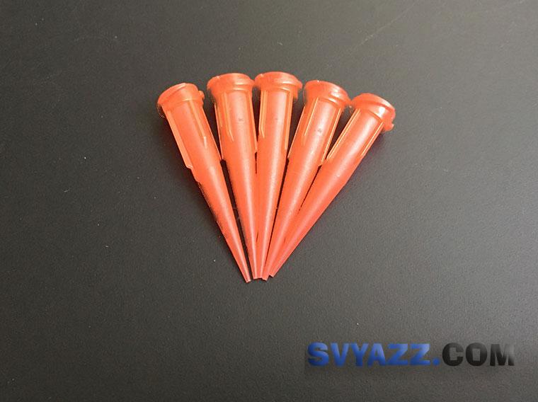 Иглы пластиковые конические TT 25G ID 0.28+/-0.03 Red (1000 шт) фото 2